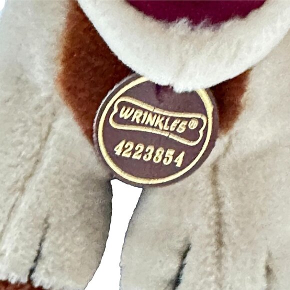 Vintage Wrinkles Ganz Dog Beige Plush Tag 10 in with Bone and Tags 1984 - Picture 14 of 16